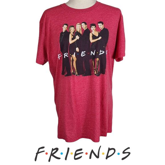 Friends Televsion Series Retro 90's Unisex Graphic Faded Red Tee Size Large - Picture 1 of 10